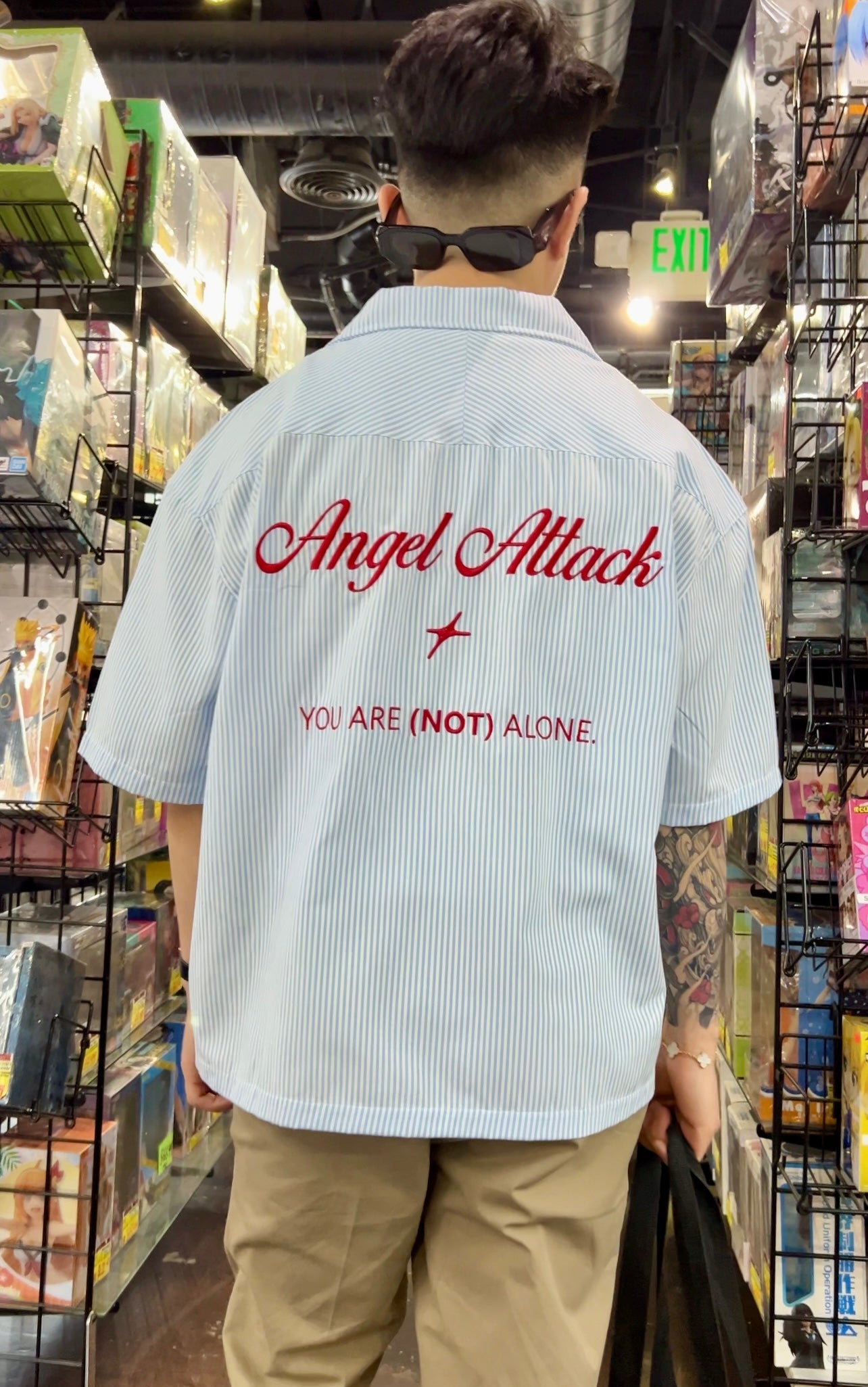 YOU ARE (NOT) ALONE STRIPED SHIRT