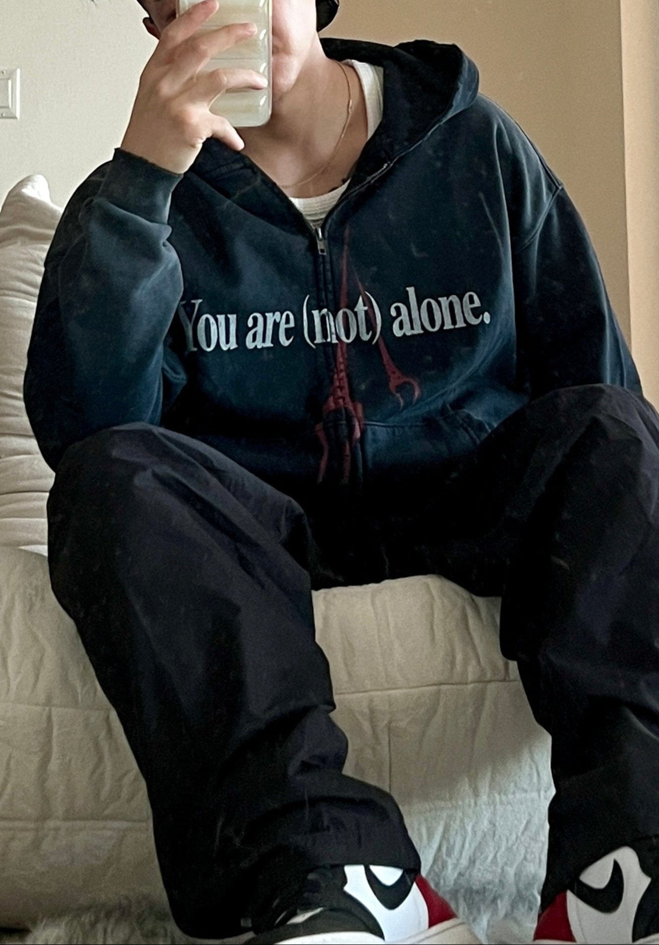 SECOND ANGEL LILITH CROPPED ZIP-UP HOODIE