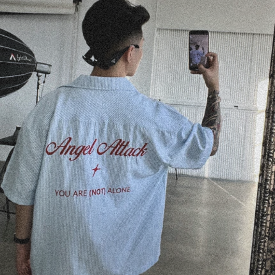 YOU ARE (NOT) ALONE STRIPED SHIRT