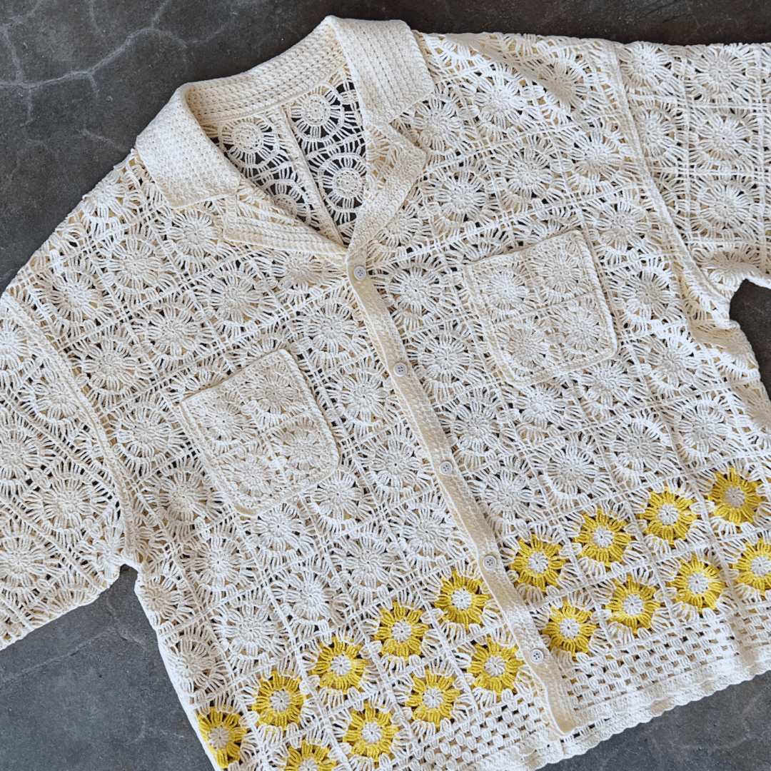 FLOWER BOY CROCHET SHIRT (CREAM)