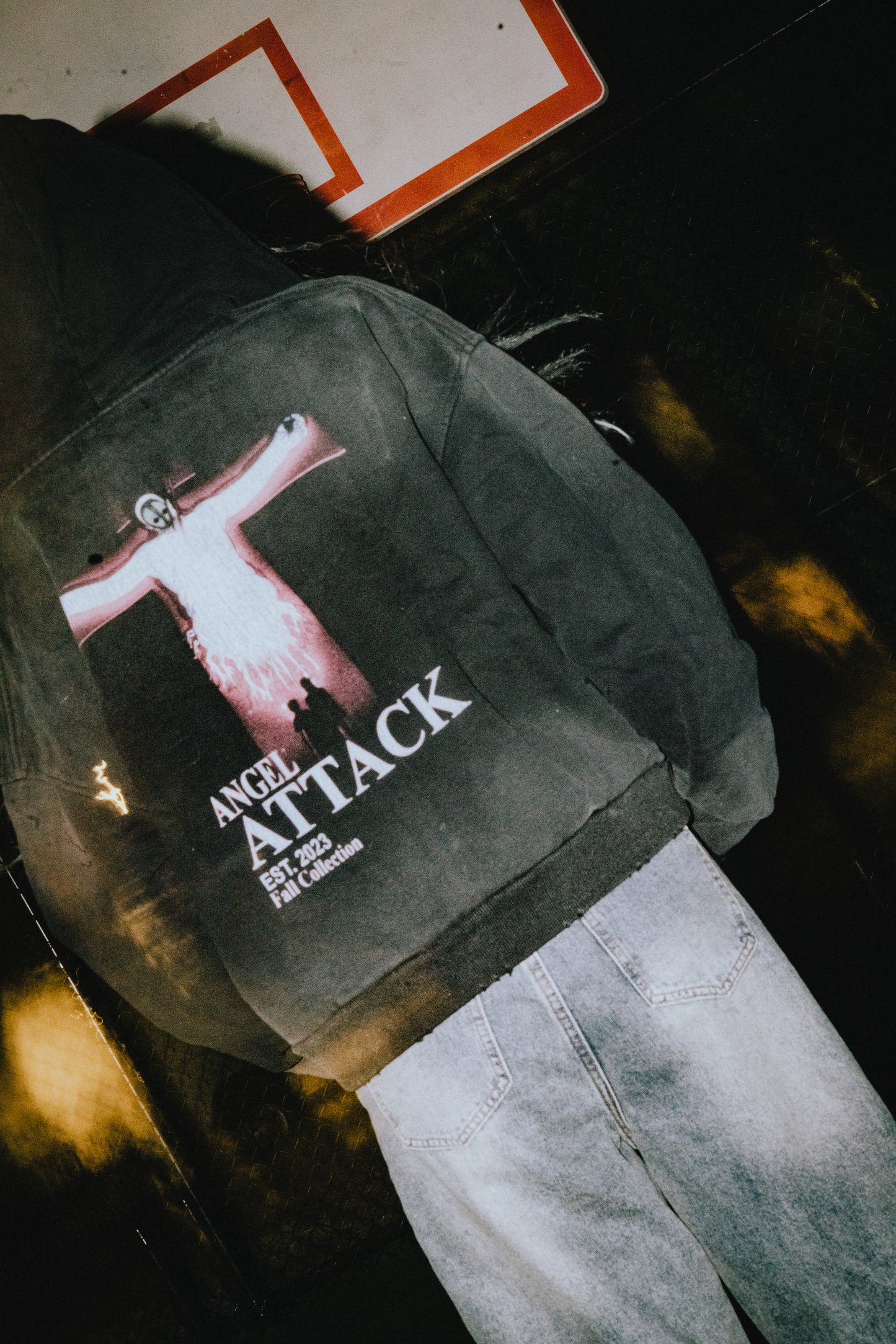 SECOND ANGEL LILITH CROPPED ZIP-UP HOODIE