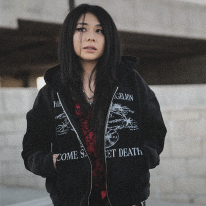 TREE OF LIFE CROPPED ZIP-UP HOODIE