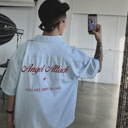 YOU ARE (NOT) ALONE STRIPED SHIRT