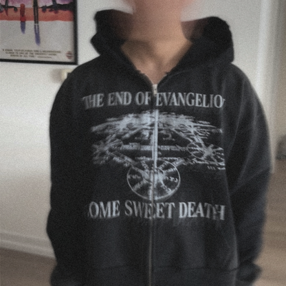 TREE OF LIFE CROPPED ZIP-UP HOODIE