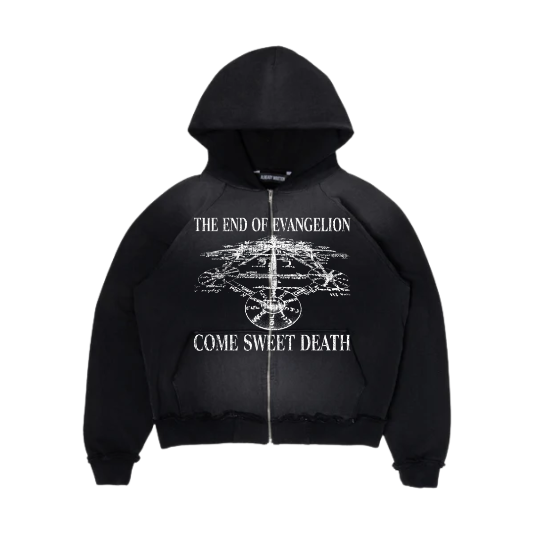 TREE OF LIFE CROPPED ZIP-UP HOODIE