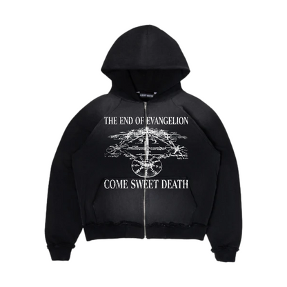 TREE OF LIFE CROPPED ZIP-UP HOODIE