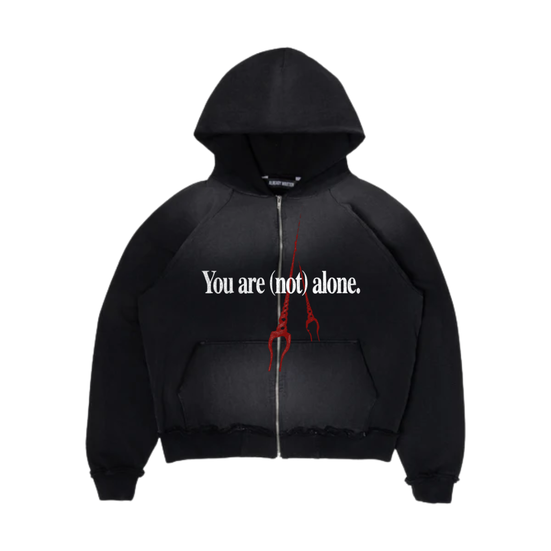SECOND ANGEL LILITH CROPPED ZIP-UP HOODIE