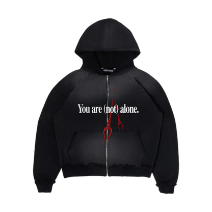SECOND ANGEL LILITH CROPPED ZIP-UP HOODIE