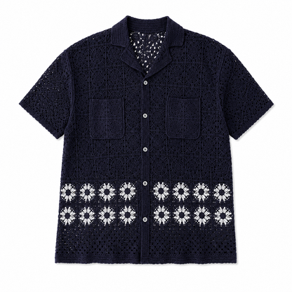 FLOWER BOY CROCHET SHIRT (BLACK)