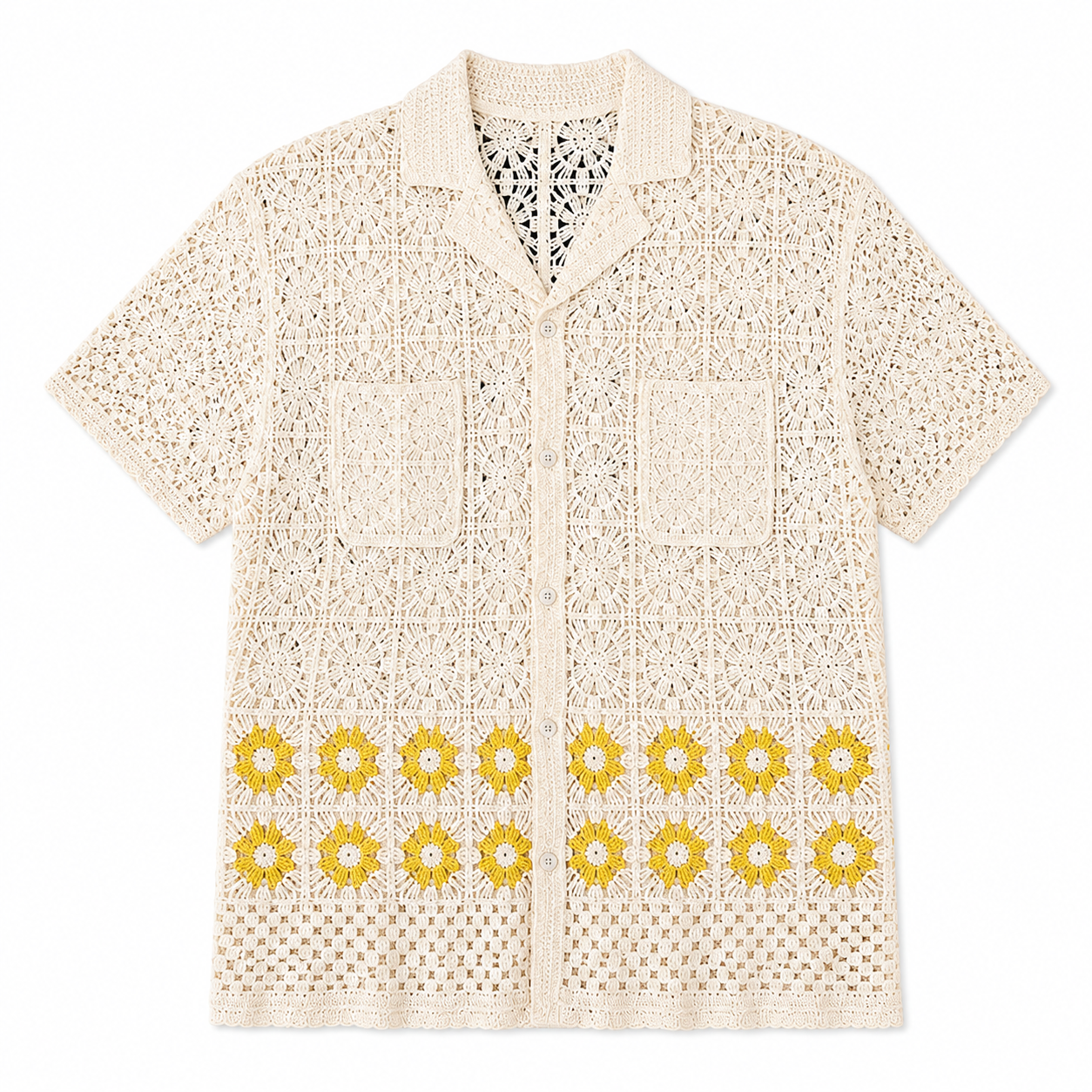 FLOWER BOY CROCHET SHIRT (CREAM)