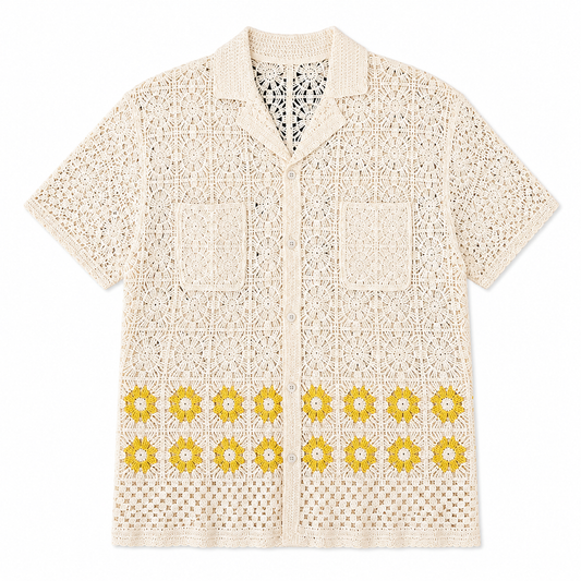 FLOWER BOY CROCHET SHIRT (CREAM)