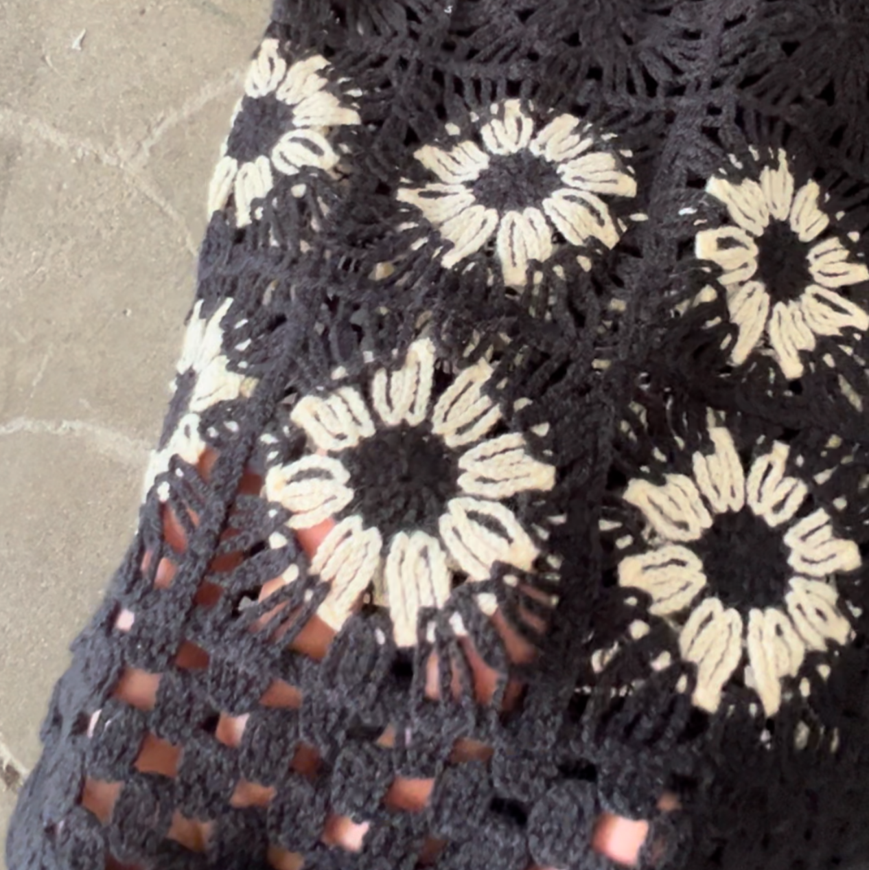 FLOWER BOY CROCHET SHIRT (BLACK)